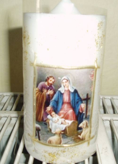 Vianočná sviečka (Svätá rodina) 5,5 x 9,5 cm