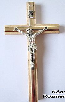 Kríž svetlý so zlatou lištou 