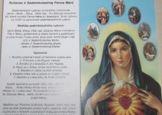 ruženec k Sedembolestnej Panne Márii