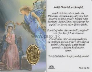 Obrázok s medailonikom (Gabriel archanjel)