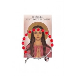 Svätá Filoména - náramok + obrázok ruženec