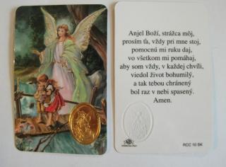 obrázok s medailonikom- anjel strážny